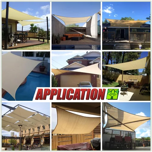 Vista 4 de ColourTree - Toldo de tamaño personalizable, para parasol rectangular CTAPR1416, de vela, bloquea los rayos UV, estándar comercial, resistente