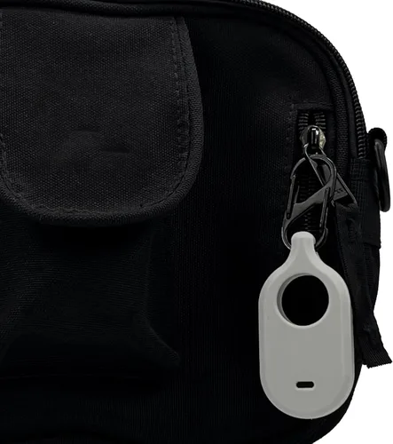 Vista 6 de Funda de silicona para Galaxy SmartTag2 con llaveros, paquete de 2 fundas protectoras antiarañazos con mosquetón (azul marino/gris)