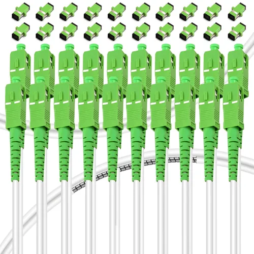 Vista 14 de SC/APC a SC/APC Cable de Fibra Óptica para Internet, Cable de Conexión de Modo Simple Blindado, Cordón de Conexión Óptica de Fibra Óptica - SIMPLEX