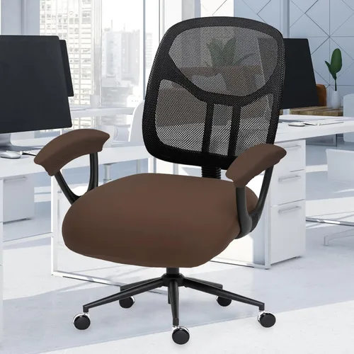 Vista 115 de Fundas elásticas resistentes al agua para sillas de computadora - Protectores lavables para respaldo giratorio y asiento para mascotas - Negro