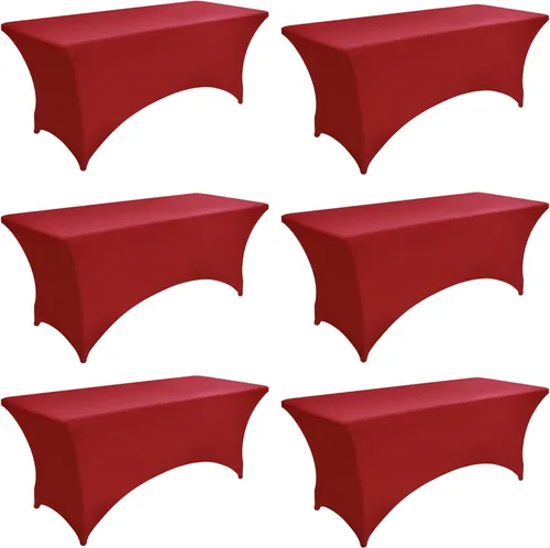 Vista 46 de Paquete de 2 Cubiertas de Mesa de Spandex de 4 pies para Mesas Plegables Rectangulares - Manteles Elásticos Ajustados Resistentes a las Arrugas