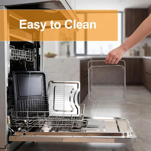 Vista 9 de NEWBULIG Combo de horno tostador inteligente de 30 cuartos de galón, horno freidora de aire 13 en 1 de doble puerta, control de temperatura de 0-450