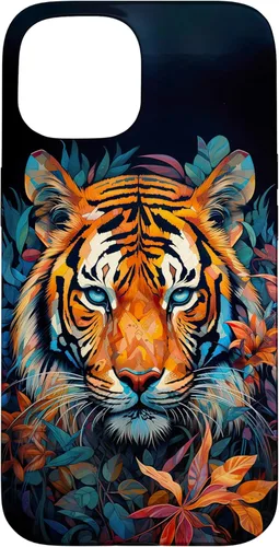 Vista 6 de Funda para iPhone 13 Acuarela Cara de Tigre Animal Salvaje Gato Grande