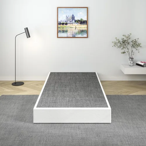 Vista 4 de Somier de 9 Pulgadas para Cama Individual, Base de Colchón de Metal Resistente con Funda de Tela, Fácil Montaje