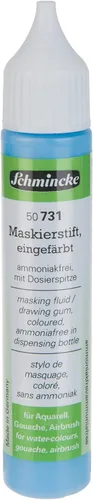 Schmincke - Bolígrafo de enmascaramiento de color, 0.8 fl oz, 50 731 005, bolígrafo dosificador, líquido de enmascaramiento azul para áreas opacas