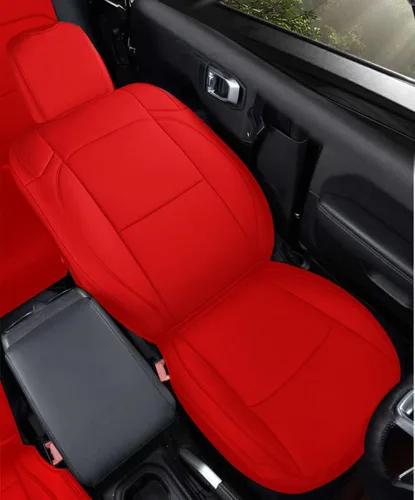 Vista 7 de Fundas de Asientos de Automóvil de Ajuste Personalizado para Jeep Gladiator 2020-2025 con Cuero Impermeable y Compatible con Airbag, Protector