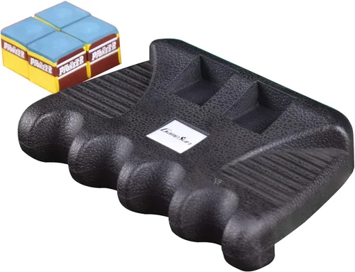 Vista 7 de Soporte para taco de 5 agujeros, soporte de taco de piscina con 5 tizas, soporte para palos de taco