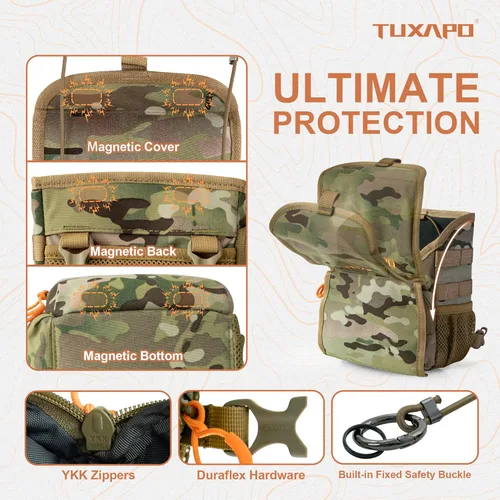 Vista 8 de Paquete de arnés de binoculares con funda para telémetro, cubierta contra la lluvia, estuche para binoculares para caza, senderismo, tiro