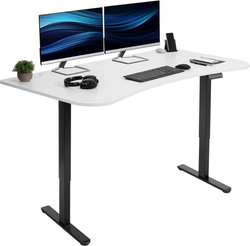 Vista 73 de VIVO DESK-KIT-E2B1B - Escritorio eléctrico de pie con motor doble, ajuste de altura de memoria, serie E2B, marco negro superior negro, DESK-KIT-E2B1B