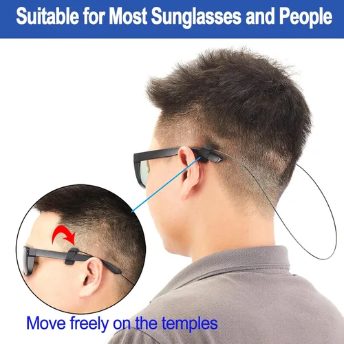 Vista 3 de Correas para lentes de sol, correas mejoradas para lentes con 2 agujeros, soporte de cuerda para lentes de sol, kit de correa para lentes de sol