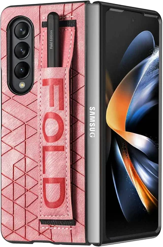 Vista 10 de Asuwish Funda de cuero para Samsung Galaxy Z Fold 4 5G 2022 y accesorios para celulares, funda de cuero con soporte para S Pen Ranura Correa de Azul