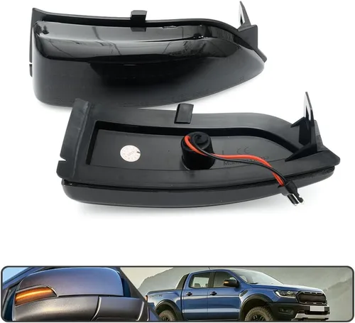 Vista 7 de 2 luces LED de marcador de espejo lateral dinámico secuencial ámbar para Ford Ranger Lariat 2019 2020 2021 2022 2023 intermitente lateral