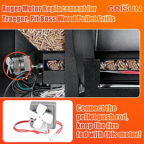 Vista 5 de Repuesto de motor de barrena de 2.0 RPM mejorado para parrillas de pellets Pit Boss, compatible con Traeger & Camp Chef, piezas de repuesto de motor