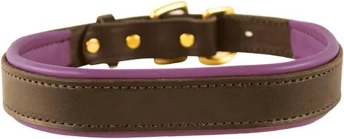 Vista 11 de Perri's Collar de perro de cuero acolchado en colores metálicos y no metálicos Negro/Negro