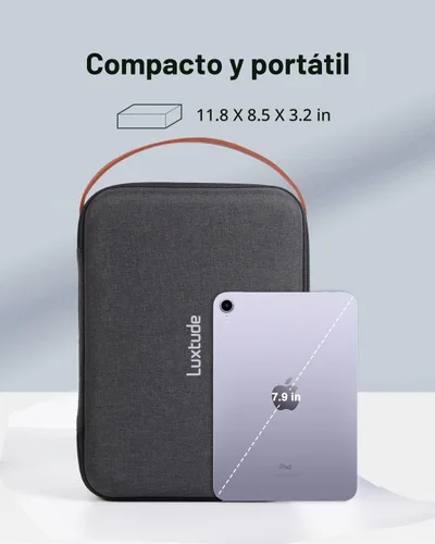 Vista 6 de Luxtude Estuche rígido de EVA con espuma, funda rígida de EVA a prueba de Negro