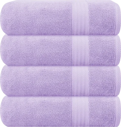 Vista 22 de GLAMBURG Sábana de baño de algodón extra grande premium de 700 GSM 35x70 - 100% algodón peinado - Calidad de hotel y spa de lujo - Duradera