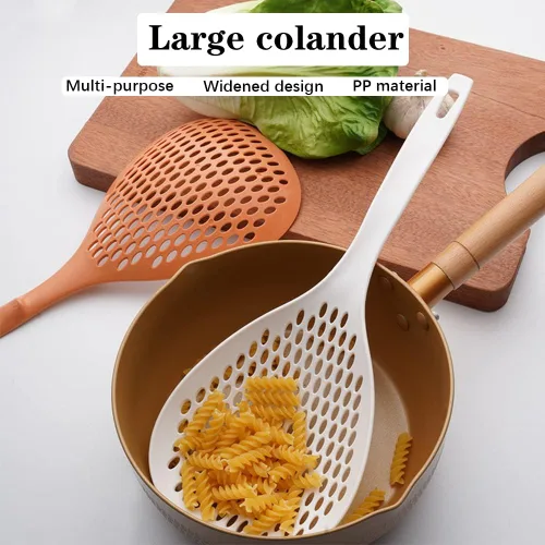 Vista 5 de 2 Piezas Colador Espumadera Cuchara Ranurada para Pasta Cuchara Espumadera de Plástico con Mango Pala de Drenaje de Alimentos para Cocina y Cocinar
