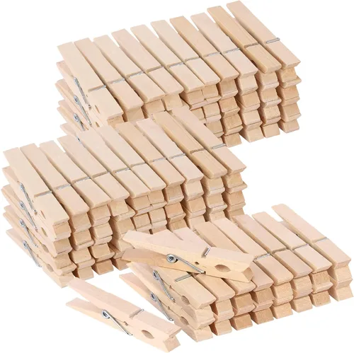 100 pinzas de madera para ropa de 3 pulgadas, clips de madera resistentes para colgar ropa, fotos al aire libre
