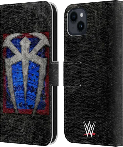 Vista 58 de Head Case Designs Officially Licensed WWE Tribal Pattern Roman Reigns Leather Wallet Case Compatible with Apple iPhone 13 Mini