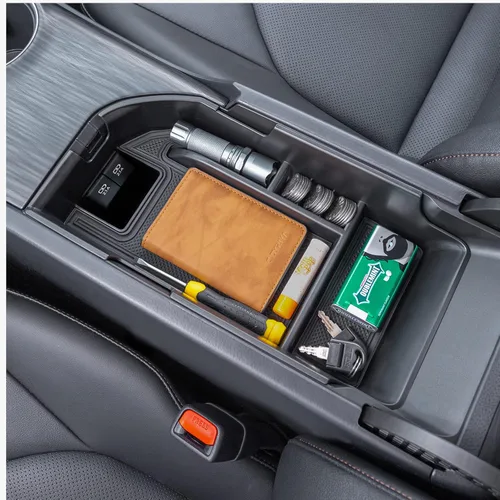 TOPINSTALL Bandeja de consola central compatible con Toyota Camry XLE XSE 2018-2024 y Camry LE SE 2020-2024 con puertos USB duales, accesorios