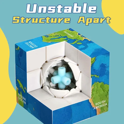 Vista 4 de Juguete educativo del cubo 3D del mapa del mundo, rompecabezas de aprendizaje de geografía, 6 continentes y océanos