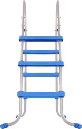 Vista 5 de KUAFU Escalera para piscina de 36 pulgadas sobre el suelo con 3 escalones extraíbles de plástico, antideslizante, resistente, color azul
