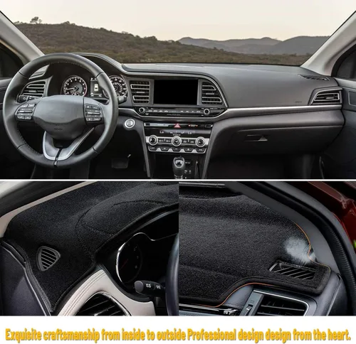 Vista 4 de Funda para salpicadero, alfombrilla, almohadilla antideslizante personalizada, compatible con Hyundai Elantra 2017 2018 2019 2020, protector solar