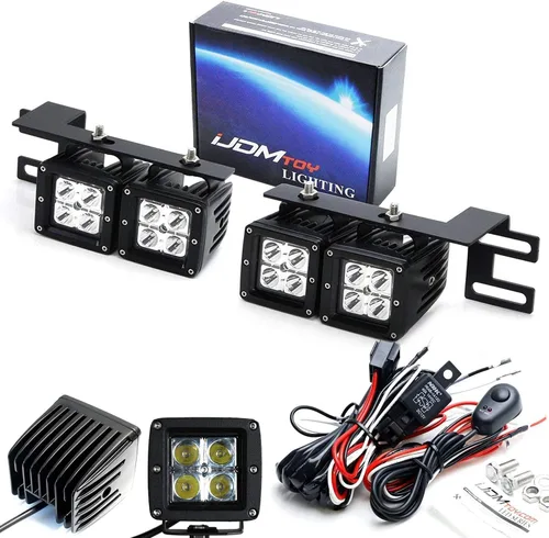 Vista 8 de iJDMTOY Kit de lámpara antiniebla de luz LED dual compatible con Dodge RAM 2500 3500 2010-18, incluye (4) cubos LED de alta potencia de 20 W