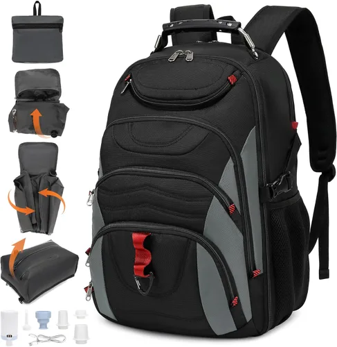 Vista 13 de Mochila para laptop Boavan para hombres (Negro, 15.6), Rosa(Amour Pink), Elegante