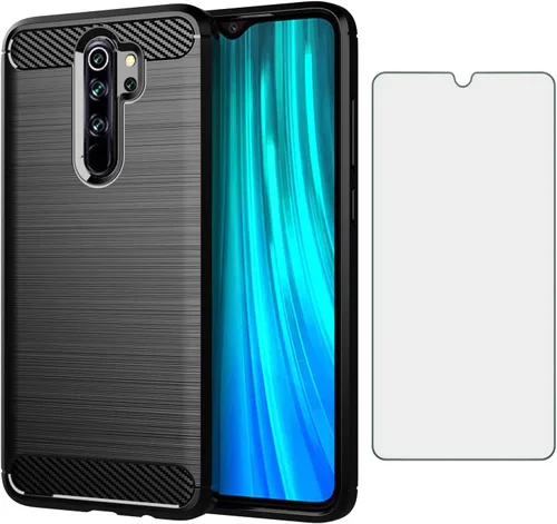 Asuwish Funda de teléfono para Xiaomi Redmi Note 8 Pro con protector de pantalla de vidrio templado y accesorios para celulares, silicona TPU suave