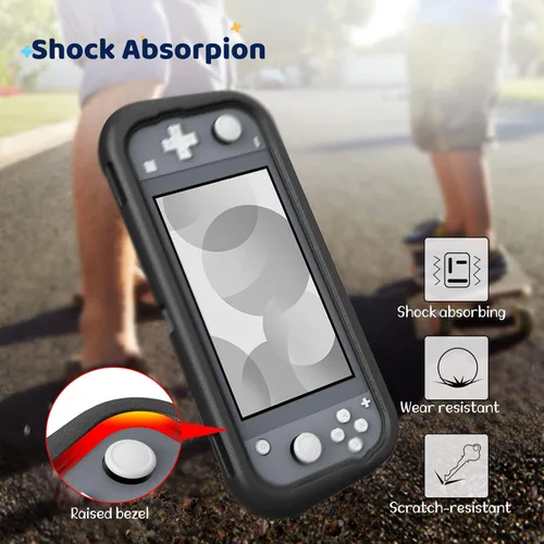 Vista 6 de Fintie Kids Case for Nintendo Switch Lite 2019 with Game Card Slots - [Ultralight] Shockproof Protective Cover with Ergonomic Grip, Kids Friendly