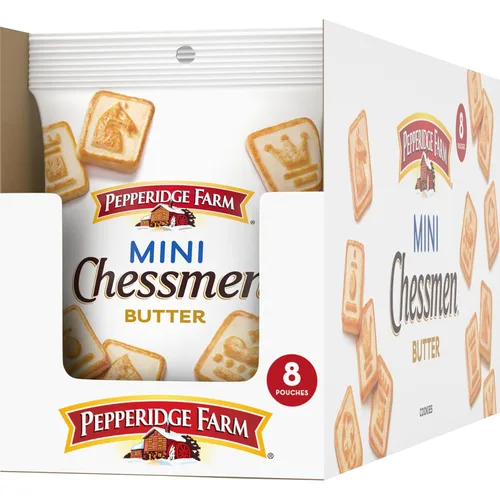 Pepperidge Farm Chessmen Minis Galletas de mantequilla, 8 paquetes de aperitivos, 2.25 onzas cada una (paquete de 8)