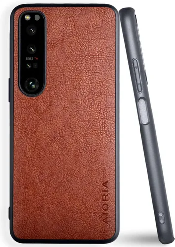 Vista 17 de AIORIA Funda protectora completa para Sony Xperia 1 IV, 6.5 pulgadas Premium PU Leather Cover Retro Business Design Full Protective Case para Sony