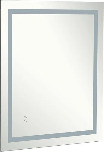 Vista 4 de Espejo LED para baño con luces, regulable, antivaho, espejo de baño iluminado con botón táctil inteligente, función de memoria (horizontal/vertical)