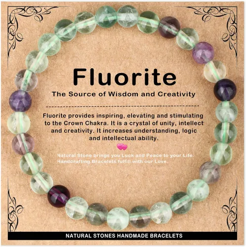Vista 78 de AD Beads 4mm6mm8mm10mm Handmade Bracelet - Natural Gemstone for Peace and Tranquility - Meditation, Yoga, Healing and Energy Gift for Unisex