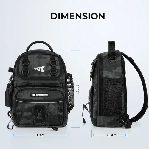 Vista 7 de KastKing Bolsa de Pesca con Eslinga BaitSpace, Mochila de Pesca con Soporte para Caña y Bebidas, Bolsa de Aparejos para Equipo de Pesca