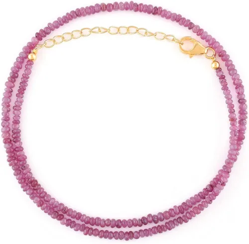 Vista 8 de OdrillionGems Gargantilla de piedras preciosas 100% naturales, cuentas lisas, plata de ley 925, cristales curativos, hecho a mano, ajustable