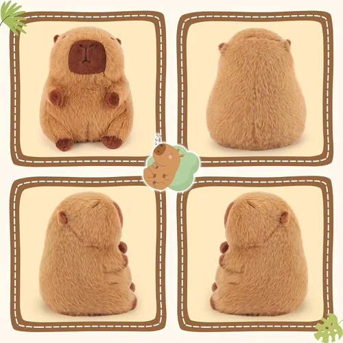 Vista 9 de Almohadilla térmica para microondas para calambres menstruales, felpa de Capybara pesada, 2 libras de peluche de Capybara calentable y refrigerable
