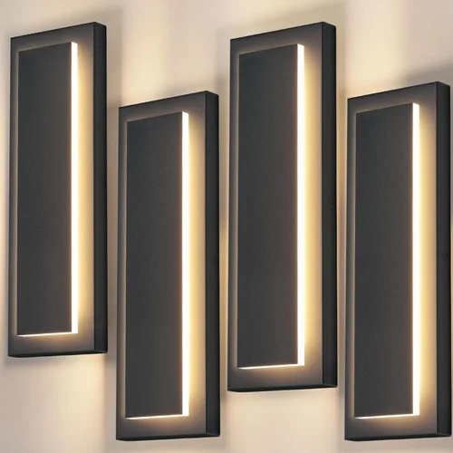Vista 18 de Luces de pared para exteriores de 11.8", apliques de pared LED negros, accesorios de luz exterior para montaje en pared, blanco cálido de 3000 K