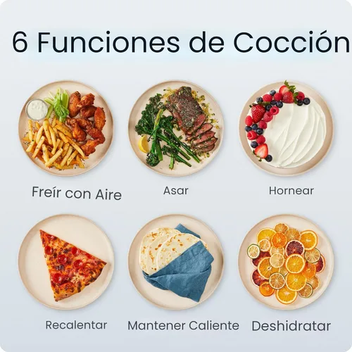 Vista 5 de Chefman Crispinator - Freidora de aire 6 en 1 con capacidad de 8 cuartos de galón, temperatura máxima de 450 °F con tecnología TurboFry Pro