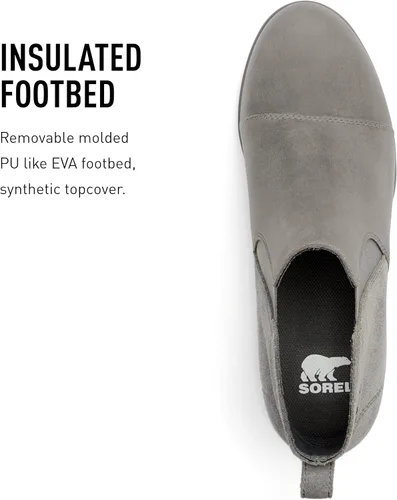 Vista 5 de Sorel - Botas cortas hasta el tobillo para mujer Evie, piel de ante impermeable, suela de cuña