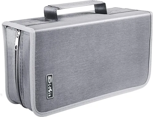 Vista 9 de Siveit Funda para CD y DVD, estuche para CD/DVD, capacidad de 128 unidades, organizador de CD, carpeta de CD, cartera portátil de CD para viajes
