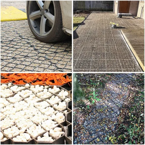 Vista 2 de 11 sq ft/4pcs Pack Permeable Pavers Grass Grid for Driveway, Patio RV Pad, Stables, Gravel, Fire Lanes, Outdoors Road DIY, Load is up to 97000+ lbs