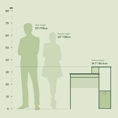 Vista 3 de Furinno Econ Escritorio para Ordenador de Oficina, Pino Ámbar/Negro