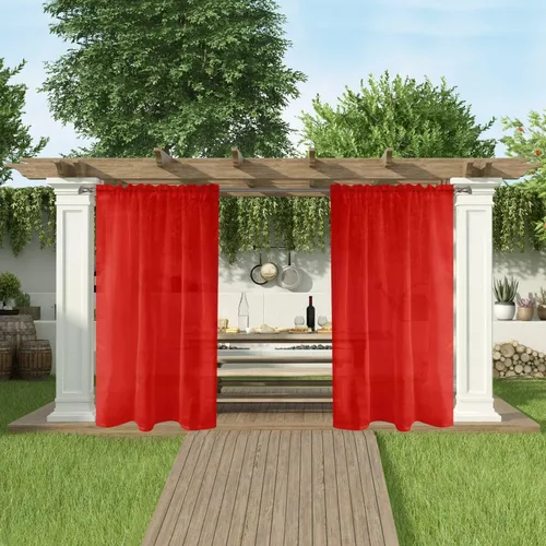 Vista 82 de SpaceDresser Cortinas traslúcidas impermeables para patio y exteriores – 2 paneles de cortina transparente con bolsillo para barra para sala