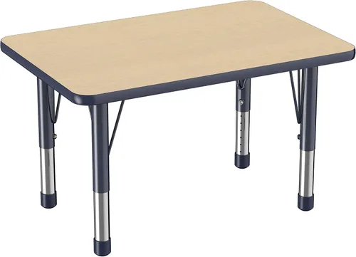 Vista 103 de FDP - Mesa rectangular para actividades escolares y aulas (24 x 36 pulgadas), patas gruesas para niños pequeños, altura ajustable de 15 a 24 Gris