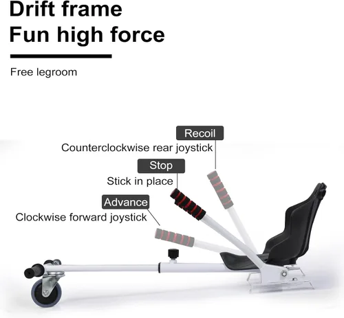 Vista 4 de Patinete de equilibrio, scooter de equilibrio automático de dos ruedas, accesorio de asiento para aeropatineta, accesorio de kart para aeropatineta