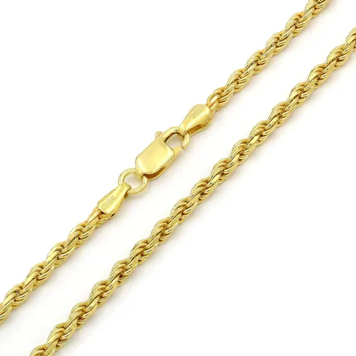 Giorgio Bergamo Cadena de plata de ley 925 italiana de 0.039in a 0.217in, cadena de corte de diamante, chapado en oro amarillo o pulsera, Metal, no