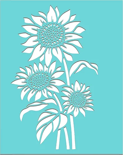 Vista 12 de Plantillas de pantalla de seda de diente de león y lavanda, plantilla adhesiva de malla de flores reutilizable para pintar, plantillas de pintura