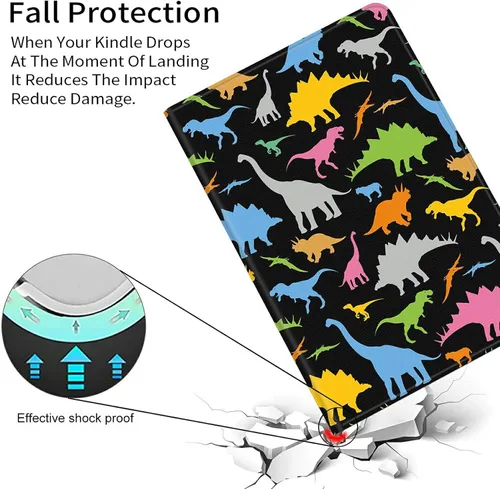 Vista 3 de Funda para Kindle Paperwhite de 11.ª generación de 6.8 pulgadas, funda de piel sintética duradera con funda de encendido y apagado automático